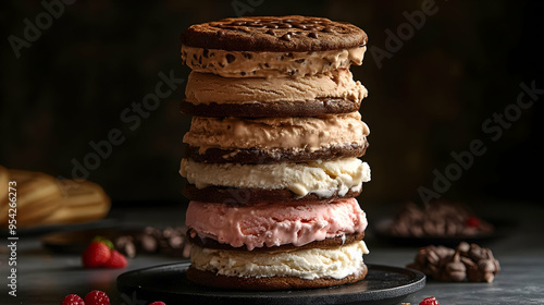 Stack of ice cream sandwich...