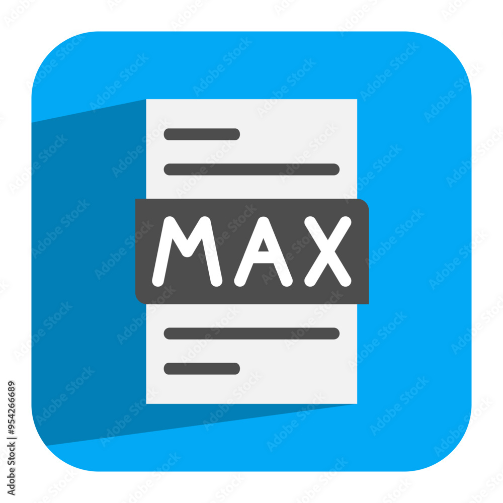 Max document flat icon. stylish file icon design for developers and designers. can be used for website, ui and mobile app. Max document flat icon. stylish file icon design for developers and designers. can be used for website, ui and mobile app.