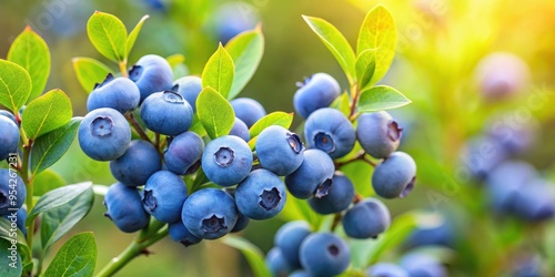 Ripe bilberries on the bush in the summer , berries, fruit, blue, bush, ripe, fresh, organic, nature, outdoors, summer, growth