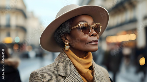 Stylish woman in a hat and ...