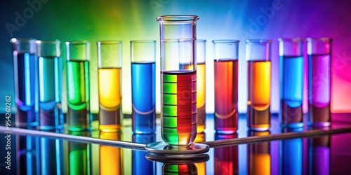 Optical measurement of the color of the test liquid in a cuvette using a spectrophotometer , Spectrophotometer, Optical photo