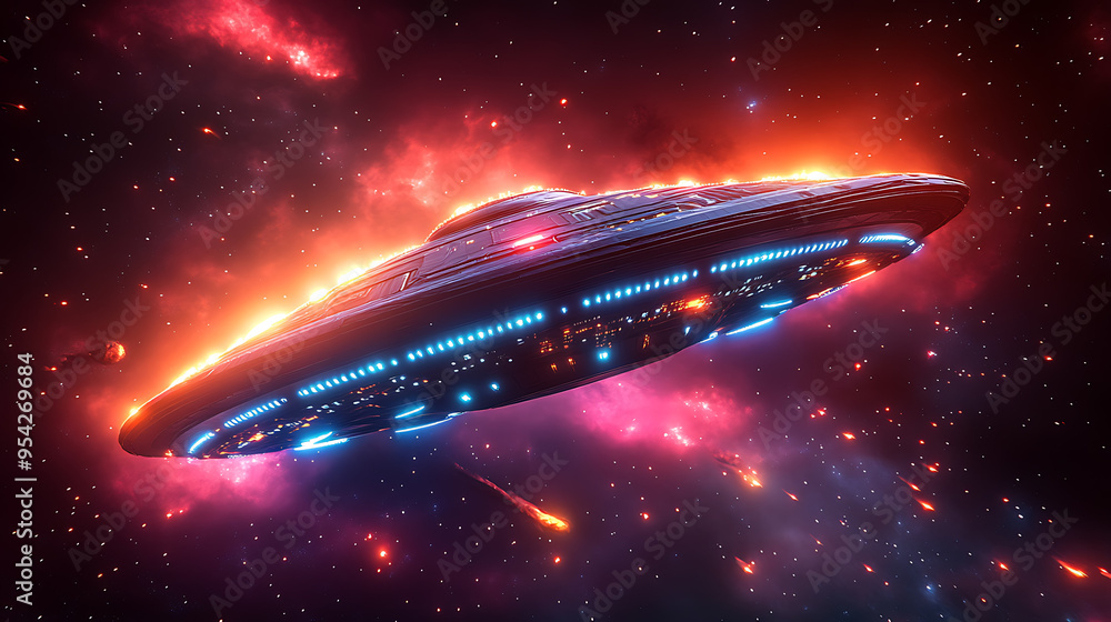 A gigantic advanced technology UFO. A gigantic advanced technology UFO.