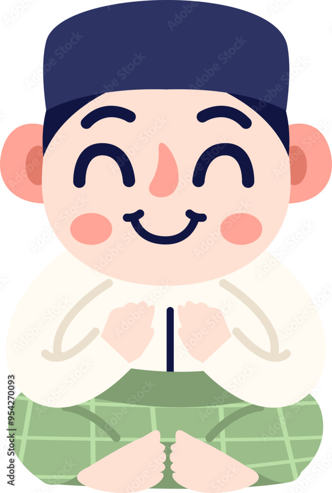 Obraz premium Cute Muslim Ramadhan Character Illustration