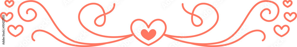 Decorative Ornament Love Heart Border Decorative Ornament Love Heart Border