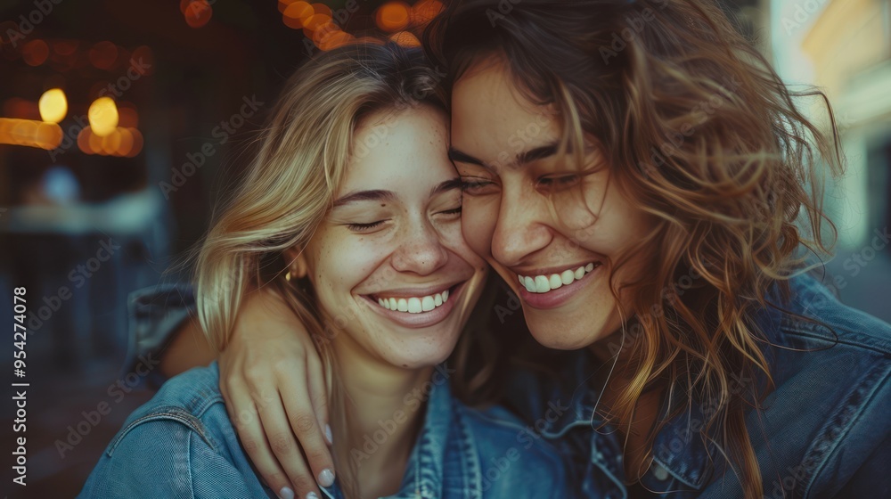 Joyful LGBT Love: Heartwarming Moments of a Lesbian Couple's Happiness Joyful LGBT Love: Heartwarming Moments of a Lesbian Couple's Happiness