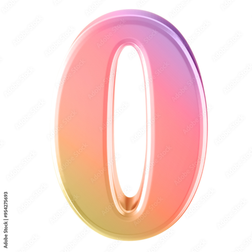 Gradient 3D Number 0 Gradient 3D Number 0