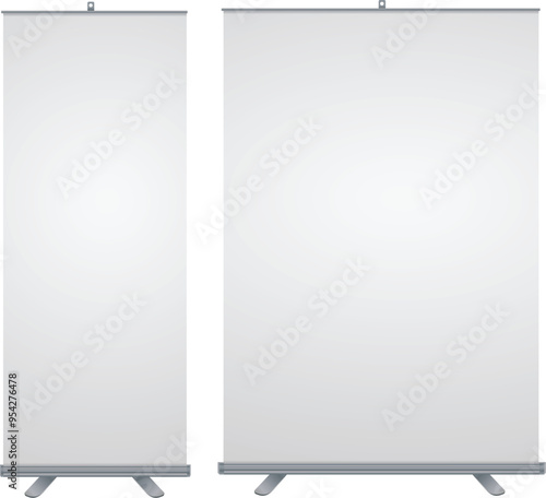 Obraz na płótnie Blank Roll up banners w salonie