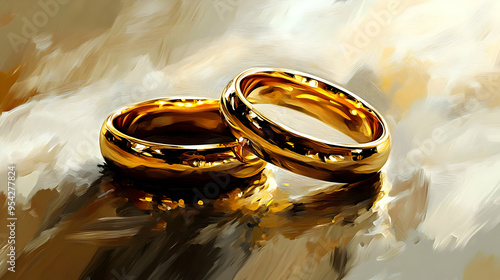Two golden wedding rings, a...