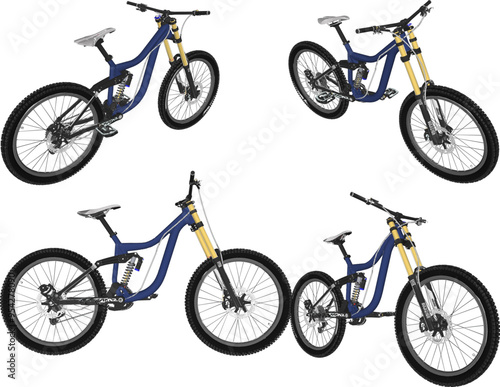 Vector sketch illustration silhouette design image of freestyle downhill racing bike for downhill mountain championship race