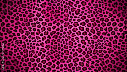 Vibrant pink cheetah print background with bold stylized spots and swirling patterns for a playful and whimsical design