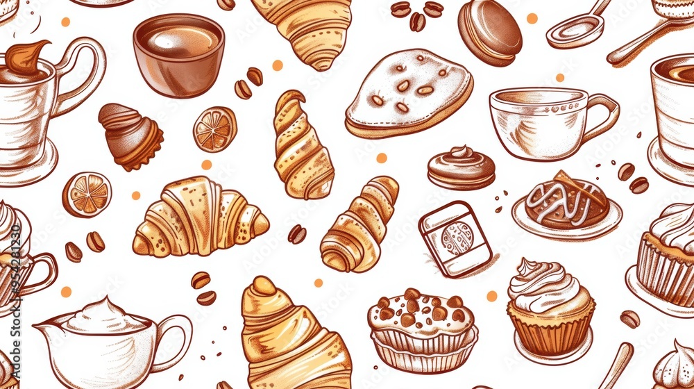 Sweet Delights. Bakery and dessert pattern Sweet Delights. Bakery and dessert pattern