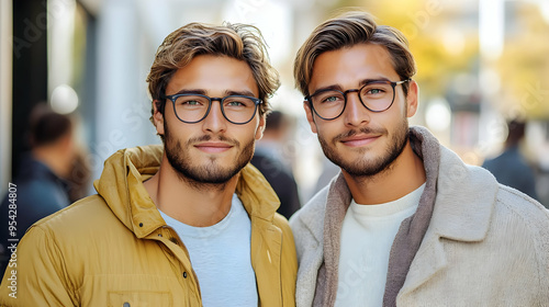 Two young men with stylish ...