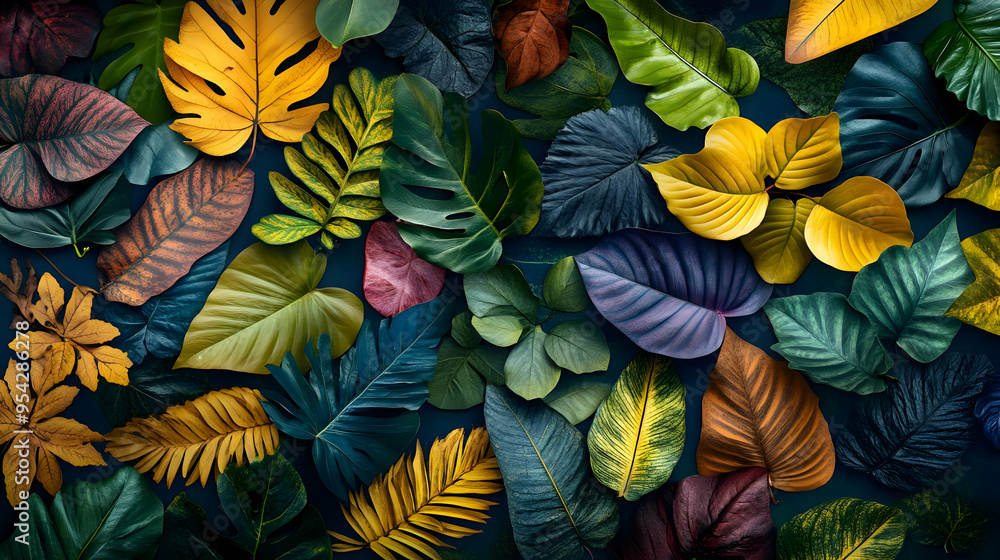custom made wallpaper toronto digitalColorful Tropical Leaves Pattern Nature Background Abstract Green and Yellow Foliage