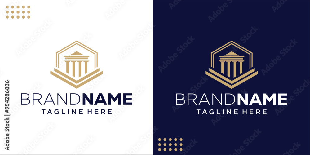 Obraz premium Creative Hexagon Law Building Logo, Design Inspiration, Illustration, Vector