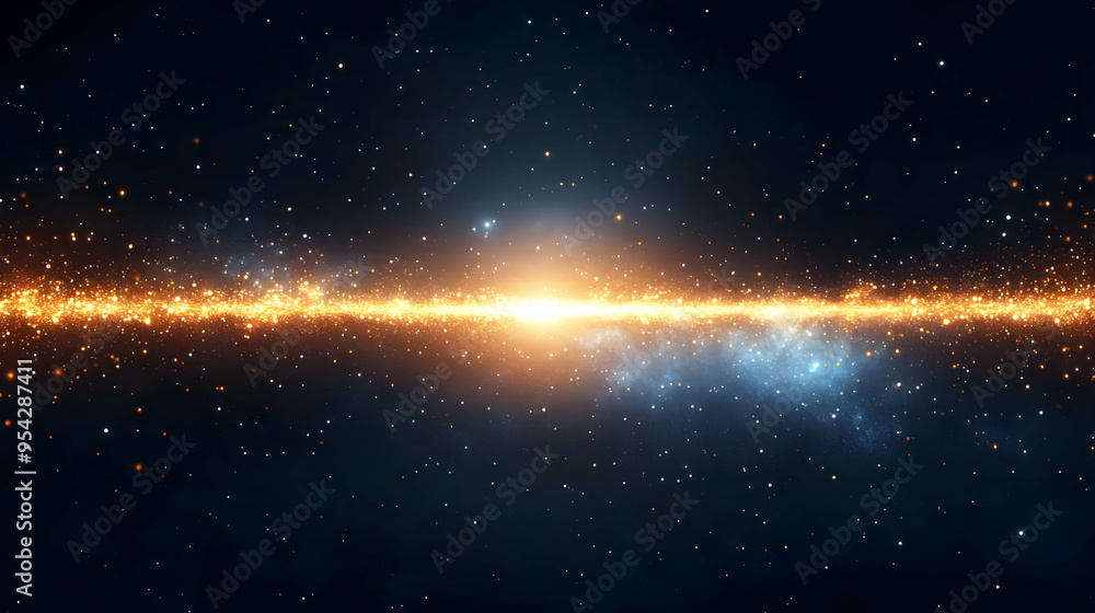 Fototapeta premium Cosmic Galaxy with Bright Stars and Stardust