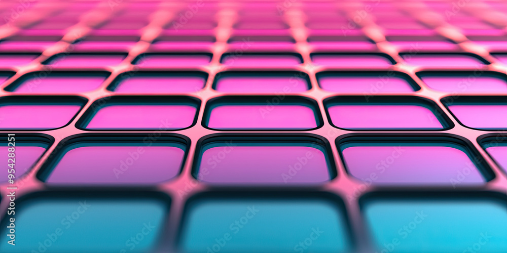 Obraz premium A vibrant abstract pattern featuring colorful tiles in shades of pink and blue, perfect for modern design and creative projects.