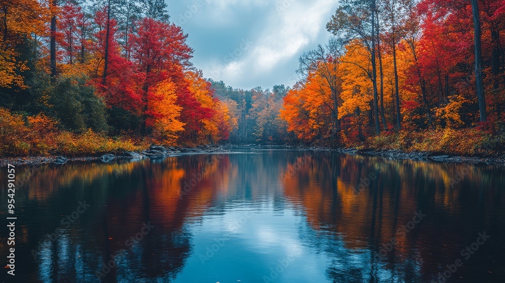 Autumn Reflections in a Still Lake Autumn Reflections in a Still Lake