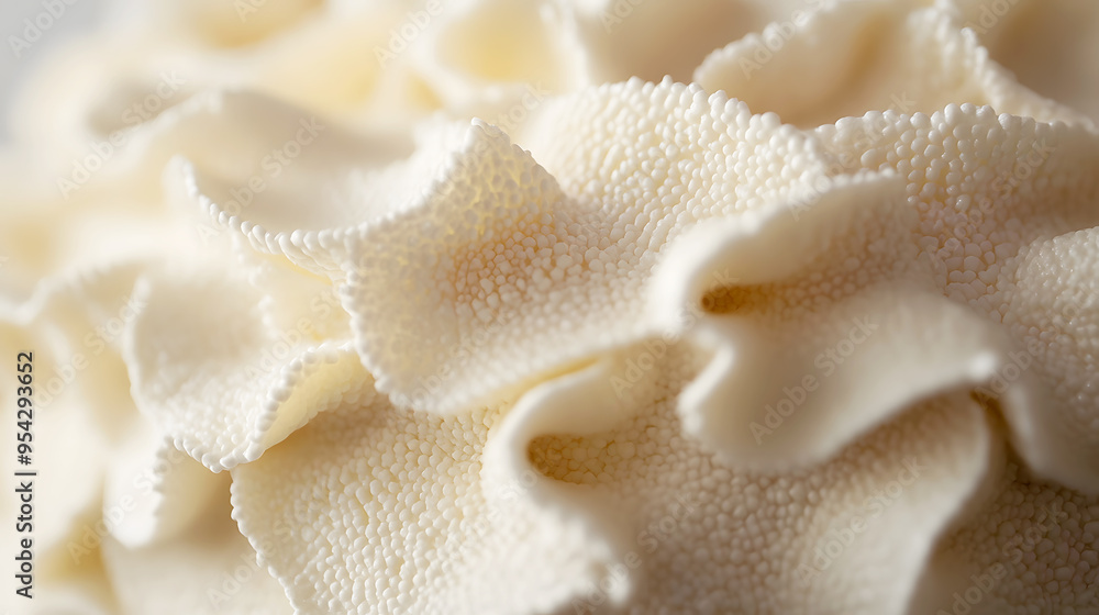 Close-up of a Buttercream Ruffles Cake, showcasing the intricate texture and soft appearance Close-up of a Buttercream Ruffles Cake, showcasing the intricate texture and soft appearance