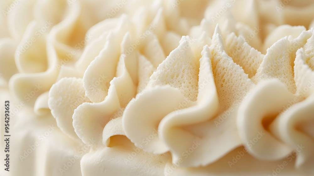 Close-up of a Buttercream Ruffles Cake, showcasing the intricate texture and soft appearance Close-up of a Buttercream Ruffles Cake, showcasing the intricate texture and soft appearance