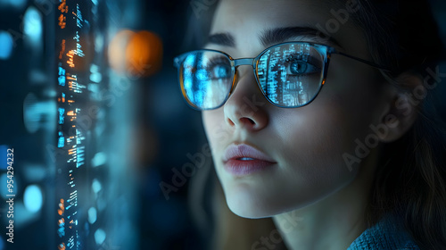 Woman looking at a computer...