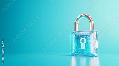 A transparent padlock symbolizes security and protection against phishing related identity theft.