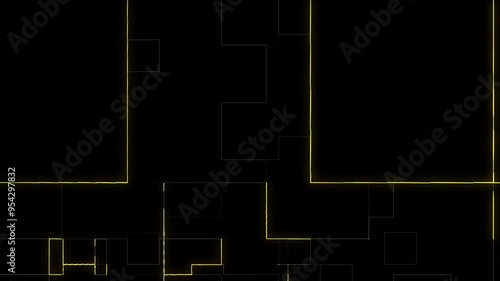 「ハイテク風」ループするグラフィックアニメーションのライン背景（４K)