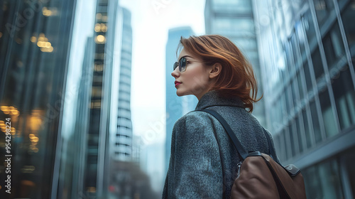 Woman wearing sunglasses wa...
