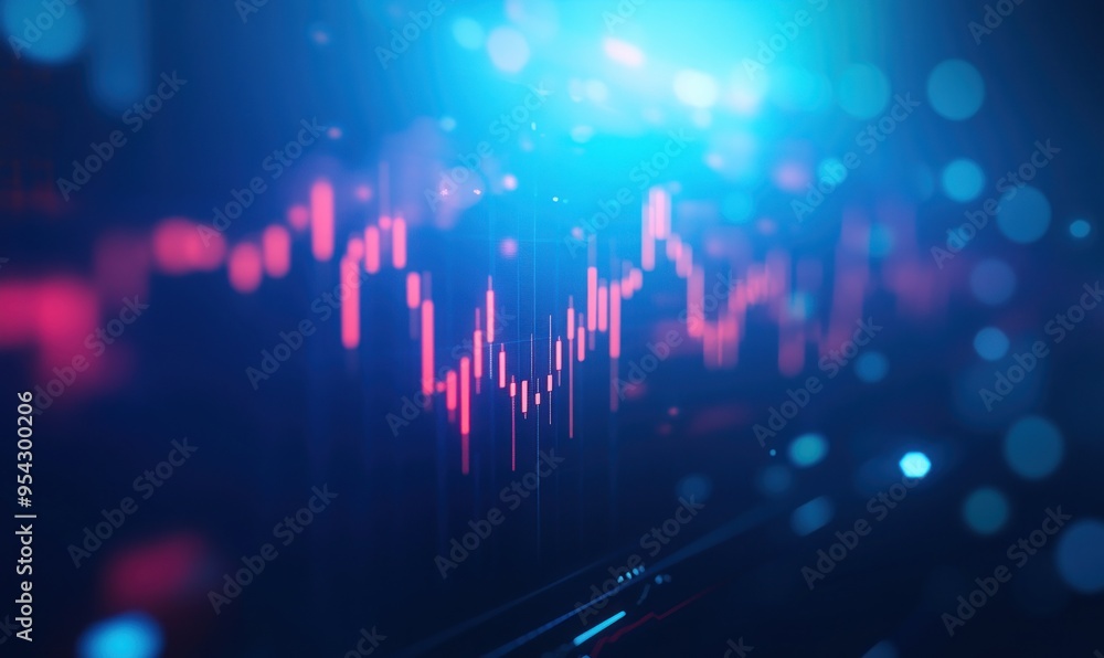 Financial Chart Abstract - Neon Blue and Pink Financial Chart Abstract - Neon Blue and Pink