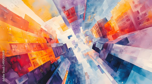 Cubist Cityscape: Fragments of an Urban Kaleidoscope photo