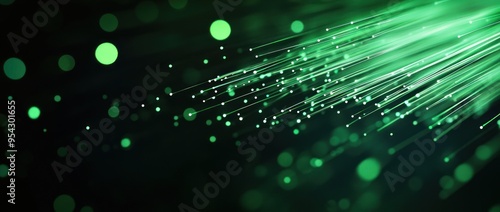 Abstract Green Fiber Optic Light