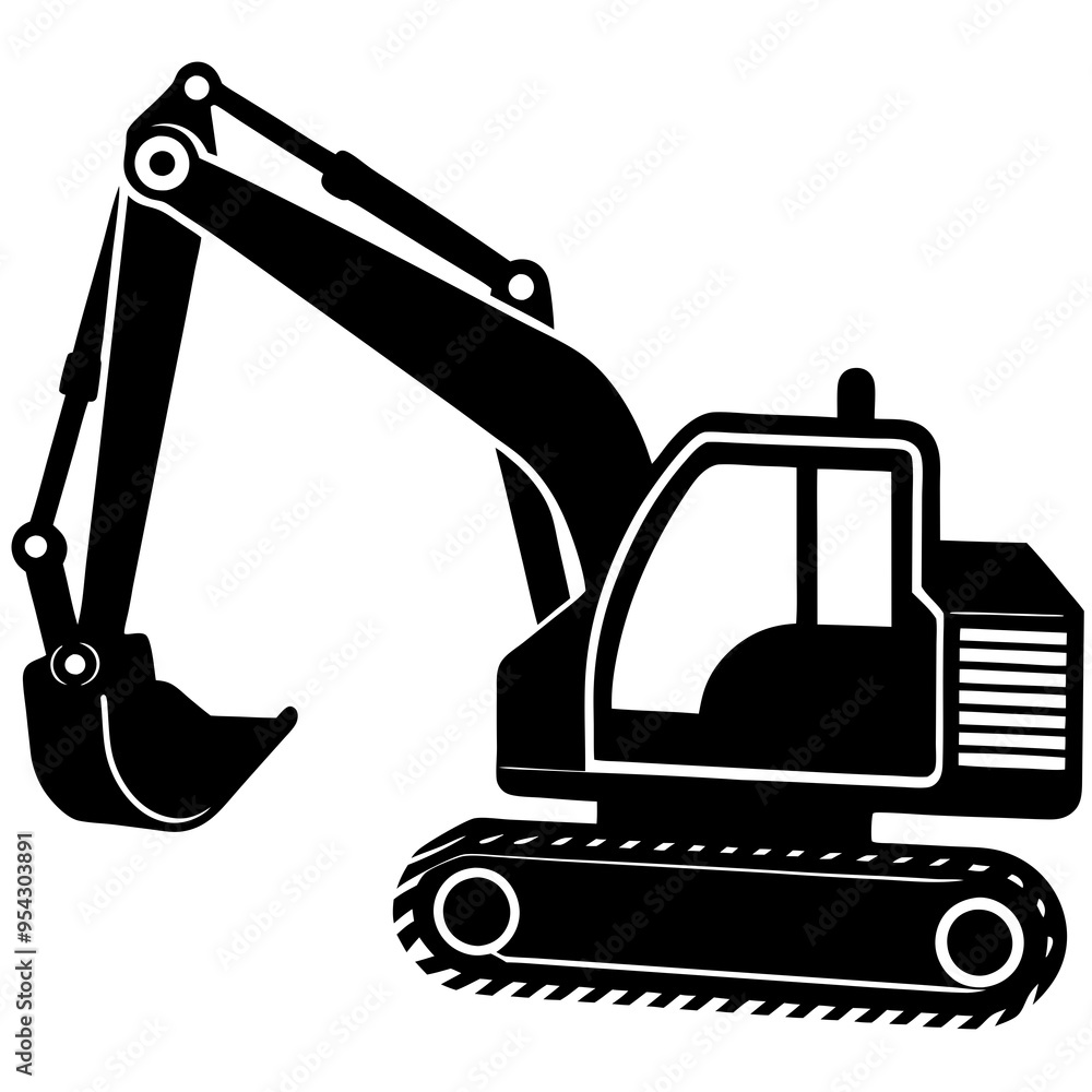 Excavator silhouette isolated on a white background
Excavator silhouette isolated on a white background
