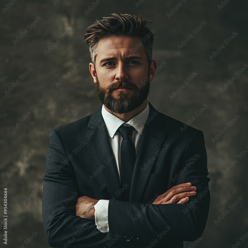 Portrait of a handsome businessman cross arm Portrait of a handsome businessman cross arm