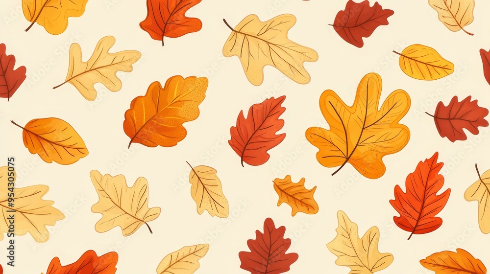 Autumn Leaves Pattern Seamless Background Autumn Leaves Pattern Seamless Background