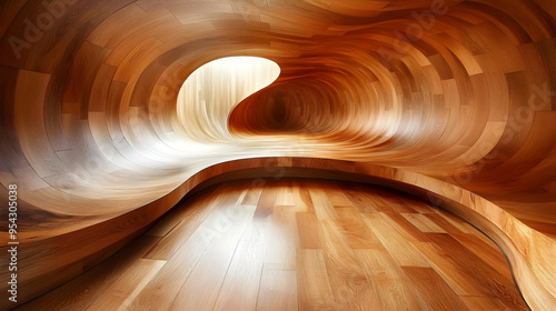 Wooden interior design with...