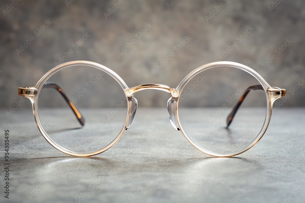 Antique-inspired round glasses with clear frames and subtle styling Antique-inspired round glasses with clear frames and subtle styling
