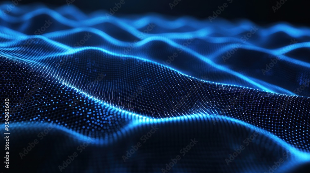Fototapeta premium Abstract Blue Digital Wave