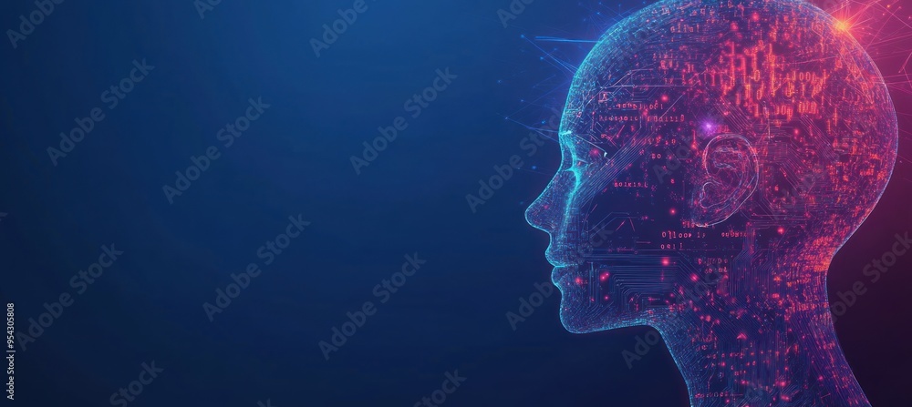 Obraz premium Artificial Intelligence, Digital Portrait