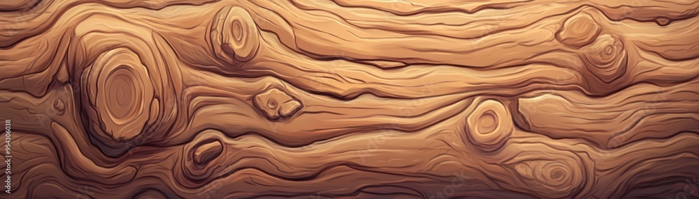 Wooden Texture with Knots and Grain Pattern