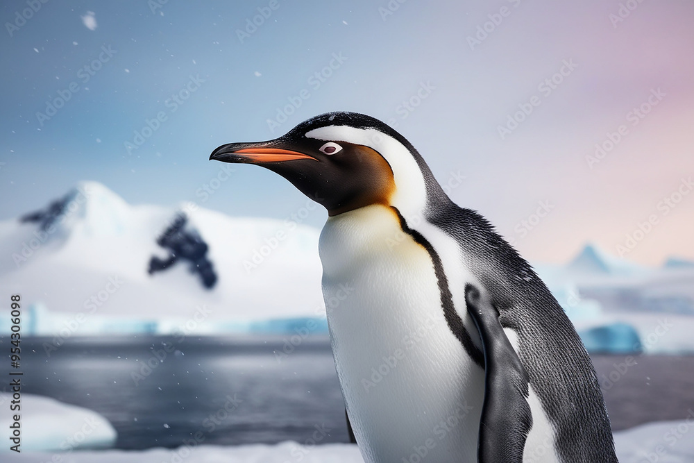 Fototapeta premium Profile of gantoo penguin