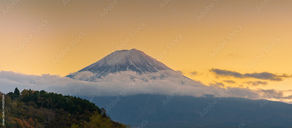 Mount Fuji at Lake Kawaguchi in the evening sunset. Mt Fujisan in Fujikawaguchiko, Yamanashi, Japan. Landmark for tourists attraction. Japan Travel, Destination, Vacation and Mount Fuji Day concept Mount Fuji at Lake Kawaguchi in the evening sunset. Mt Fujisan in Fujikawaguchiko, Yamanashi, Japan. Landmark for tourists attraction. Japan Travel, Destination, Vacation and Mount Fuji Day concept