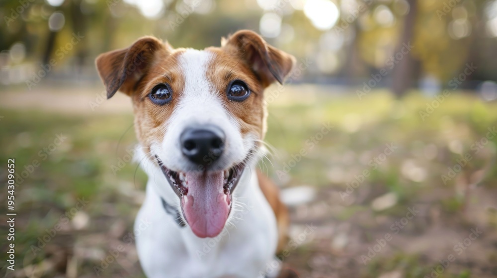 Shelter dog enjoying a joyful day at the park with its new family. Shelter dog enjoying a joyful day at the park with its new family.