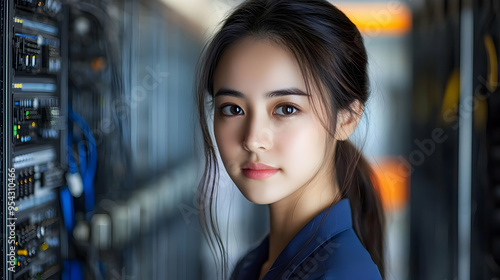 Young woman looking at came...
