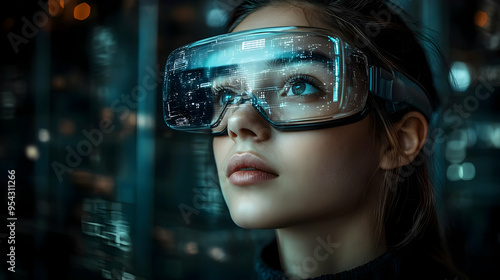 Young woman wearing a VR he...