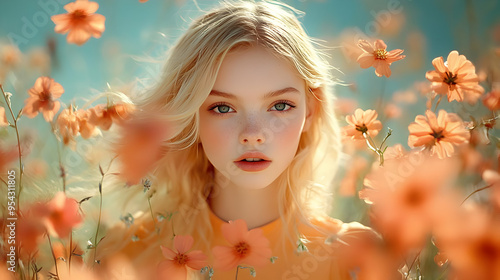 Young woman with blonde hai...