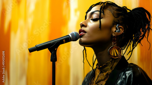 Young woman with dreadlocks...