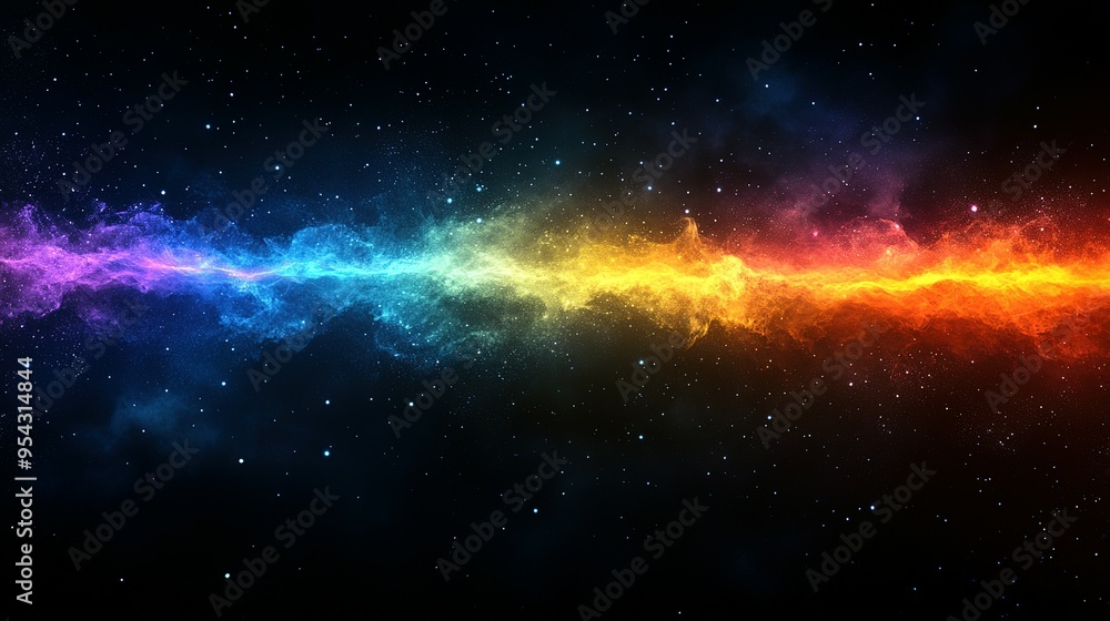 Fototapeta premium Cosmic Stream of Blue and Orange Fire