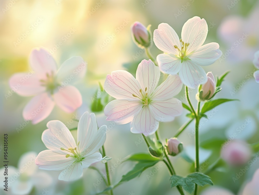 Beautiful pink anemone blooms in a spring garden, surrounded by lush green grass and vibrant wildflowers Beautiful pink anemone blooms in a spring garden, surrounded by lush green grass and vibrant wildflowers