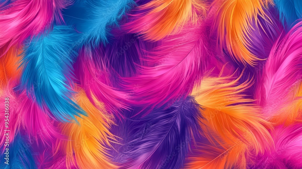 Vibrant Abstract Feather Background Orange Pink Purple Blue Vibrant Abstract Feather Background Orange Pink Purple Blue