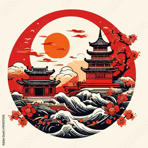 the lunar new year is mostly celebrated in asian countries so try including asian design vector