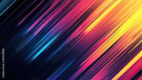 Wallpaper Mural Abstract Diagonal Lines in Vibrant Hues Torontodigital.ca